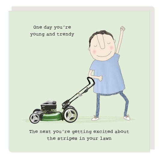 Humour Birthday Card - Lawn Stripes