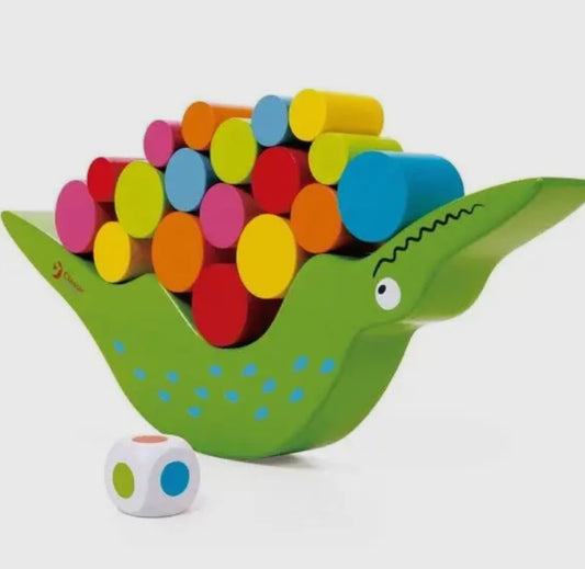 Natural Wood Crocodile Balancing Toy