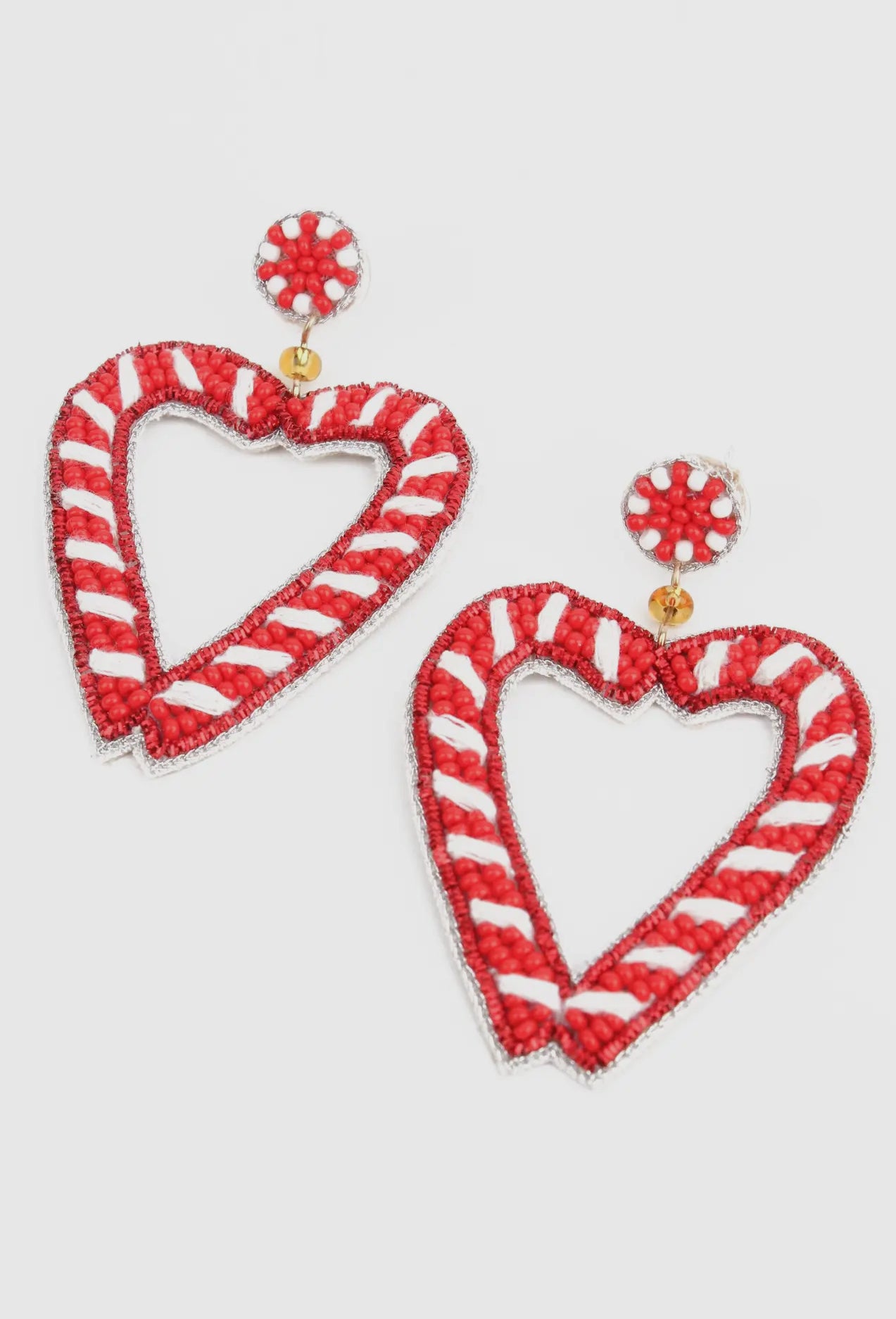 My Doris - Heart Candy Cane Earrings