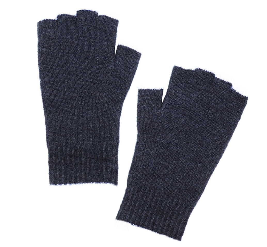 Men’s Navy Wool Fingerless Gloves