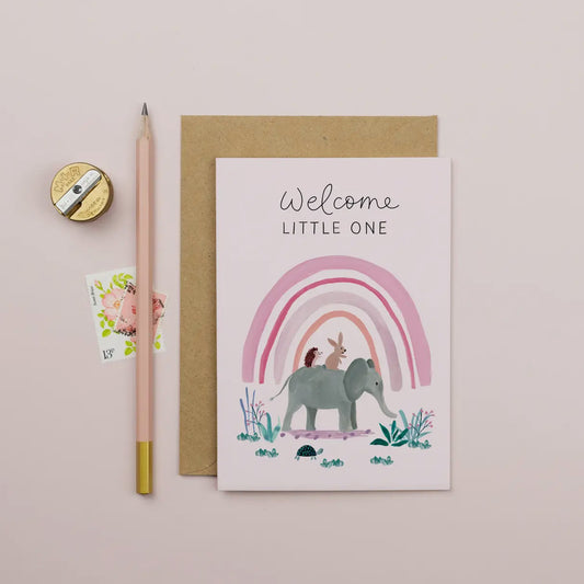 New Baby Card - Pink Welcome Little One