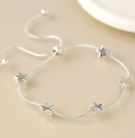 Silver Stars Adjustable Bracelet