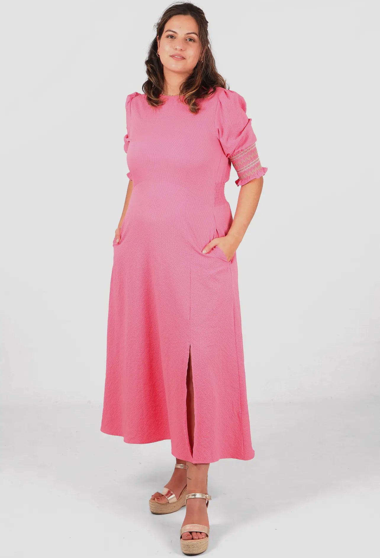 Hazel Pink Midi Tea Dress
