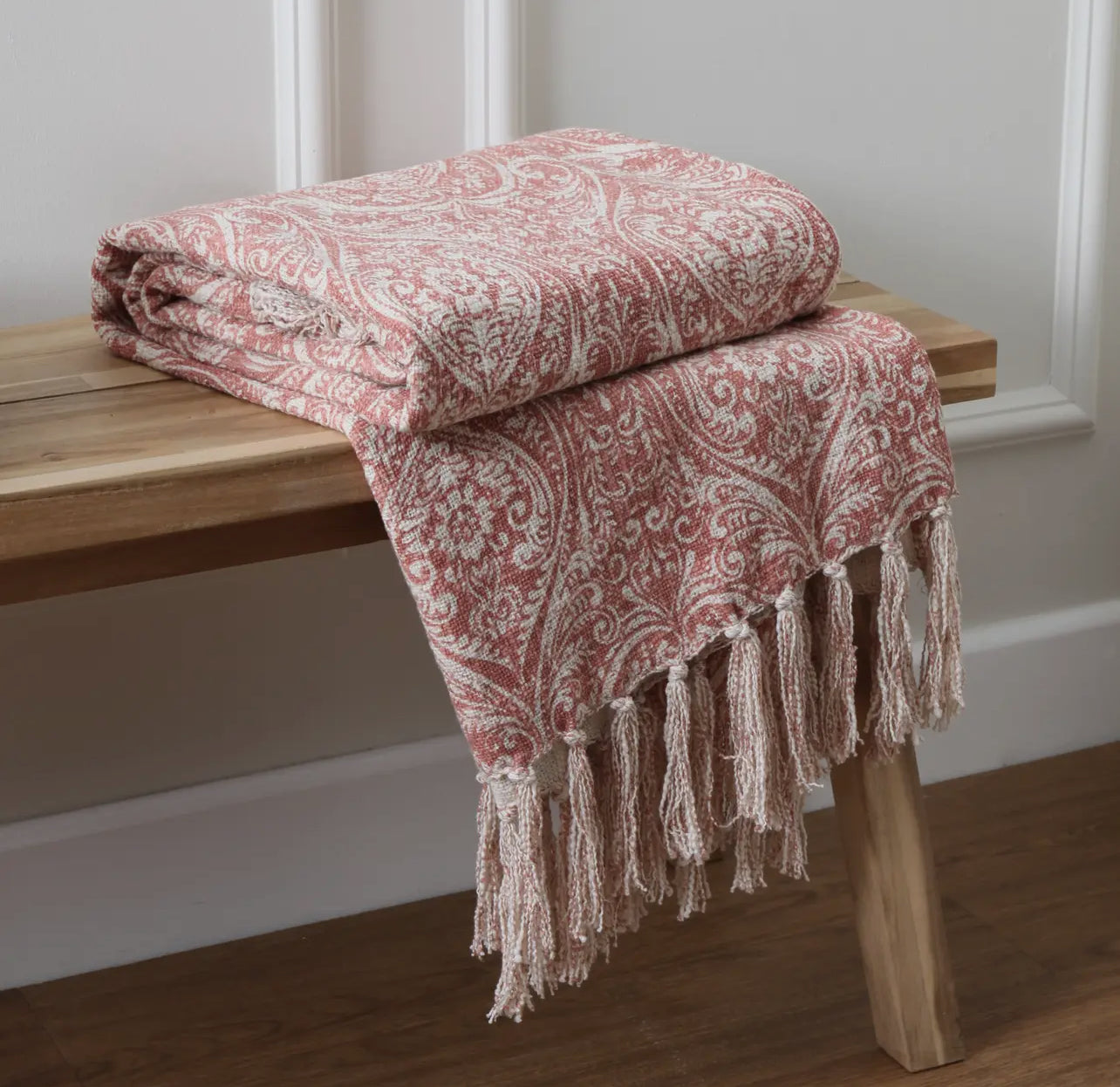 Durelle Printed Throw in Coral