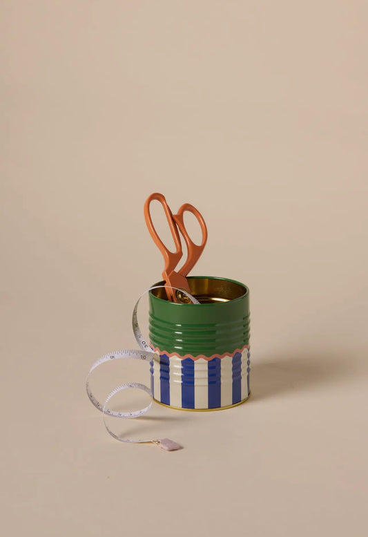 Striped Metal Storage Tin