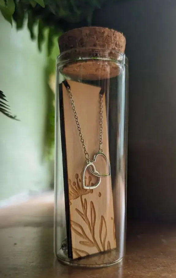 Double Heart Sterling Silver Necklace