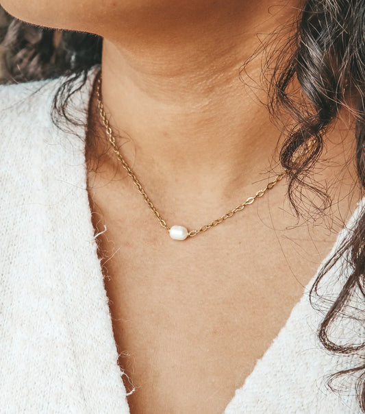 Lombok Fresh Water Pearl Gold Necklace