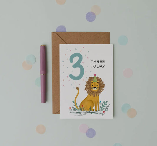 3rd Birthday - Children’s Lion Birthday Card