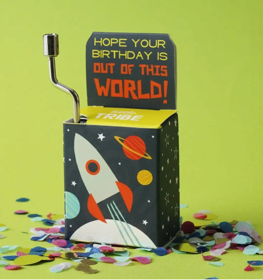 Happy Birthday Wind up Music Box - Rocket Style