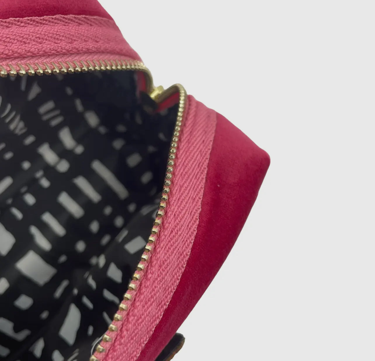 Velvet Makeup Bag with Bee Pin