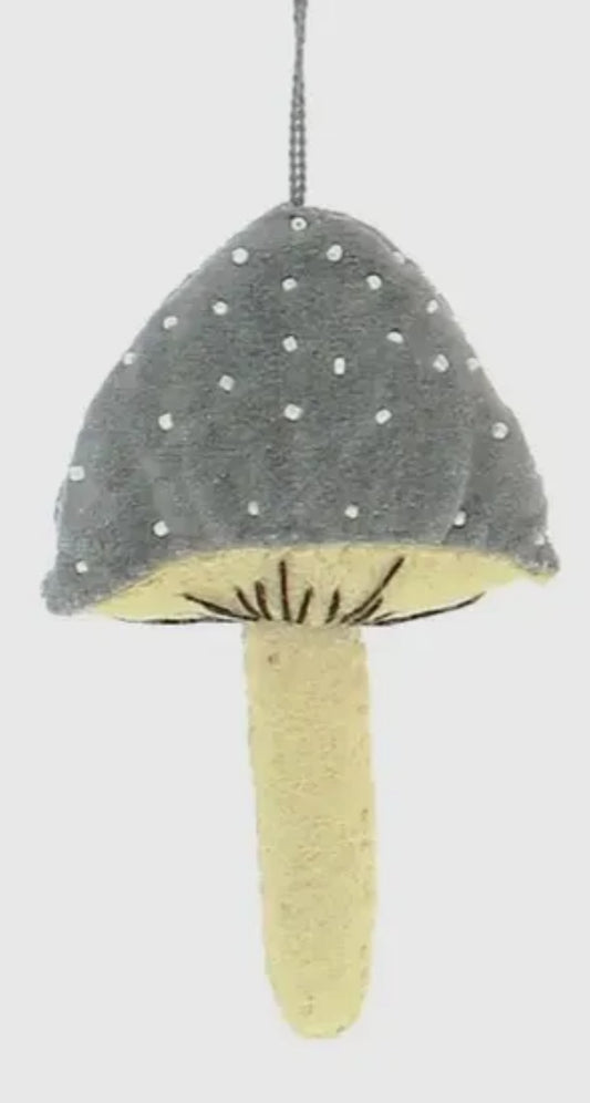 Felt and Velvet Mushroom Decoration - Light Grey/ Pink/ Dark Grey