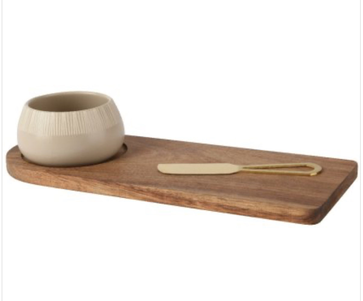 Acacia Wood Tapas set with Cheese  Knife
