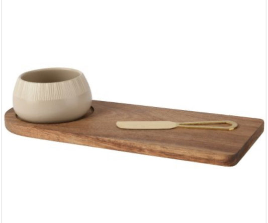Acacia Wood Tapas set with Cheese  Knife
