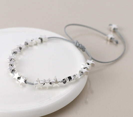 Star Cord Bracelet - Pink or Silver