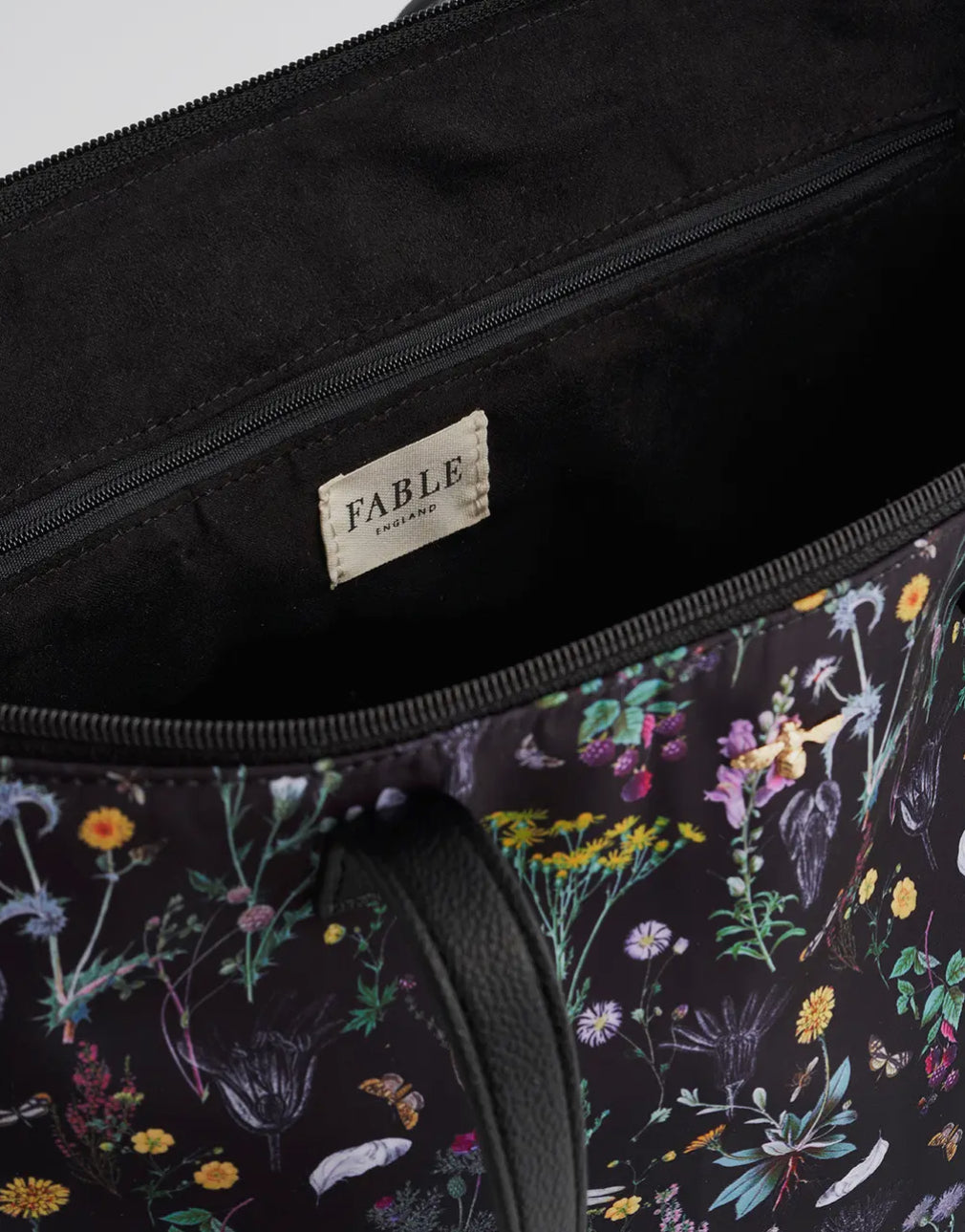 Large Flower Print Tote - Fable England Zip Bag