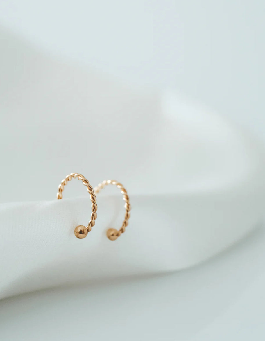 Bali Gold Twisted Stud Earrings