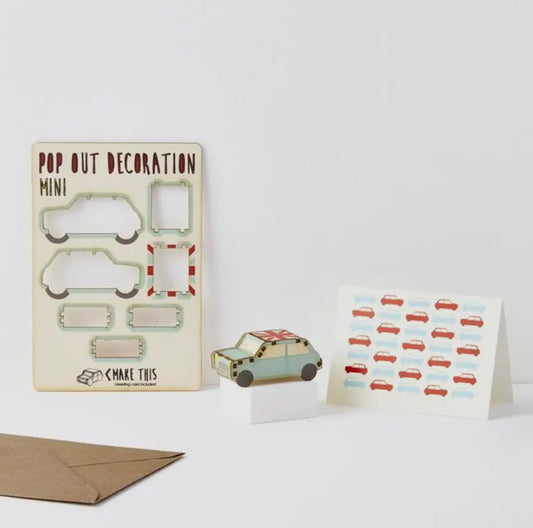 Pop Out Mini Car Gift Card and decoration