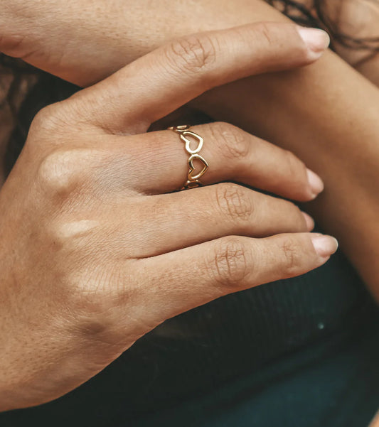 Hati Gold Heart Adjustable Ring