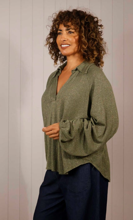 Lurex V-Neck Sleeve - one size