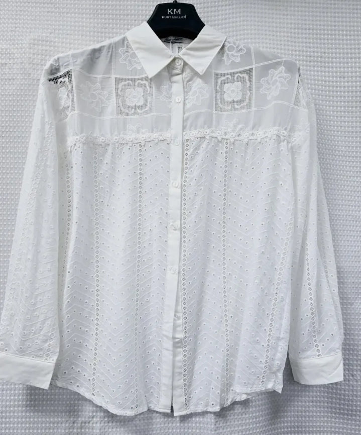 Alice White Embroidery Anglais Blouse - one size