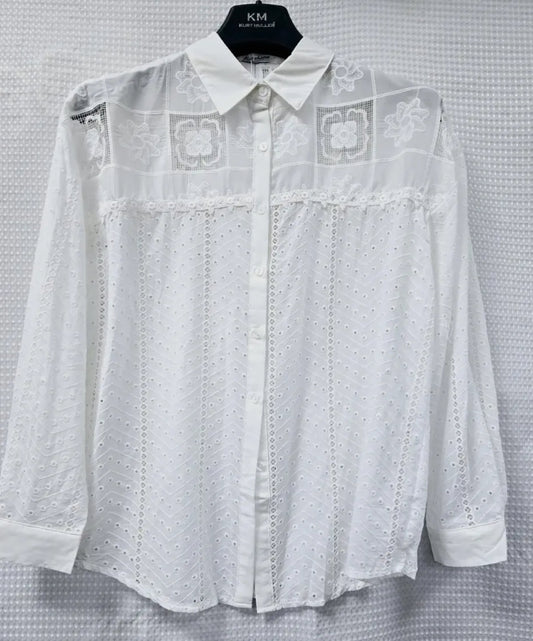 Alice White Embroidery Anglais Blouse - one size