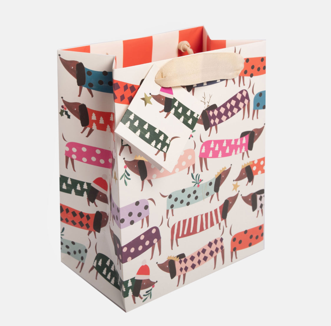 Christmas Gift Bag - Medium Sausage Dog design