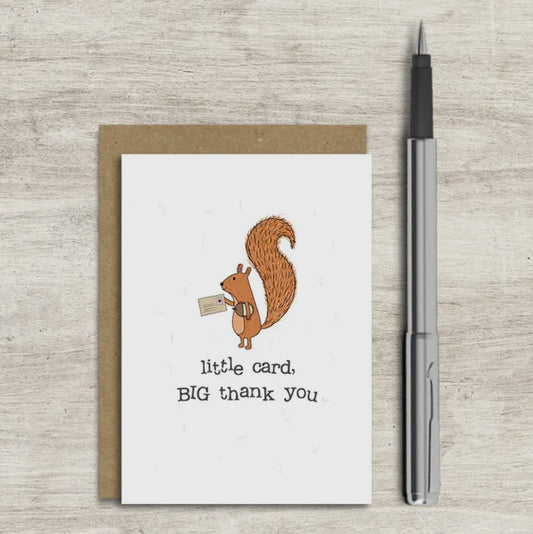 Little Card Big Thank You - Thank-you Squirrel Mini Card