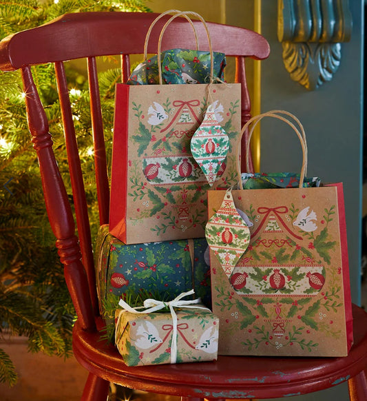 Christmas Gift Bags - 8 pack Folklore Design