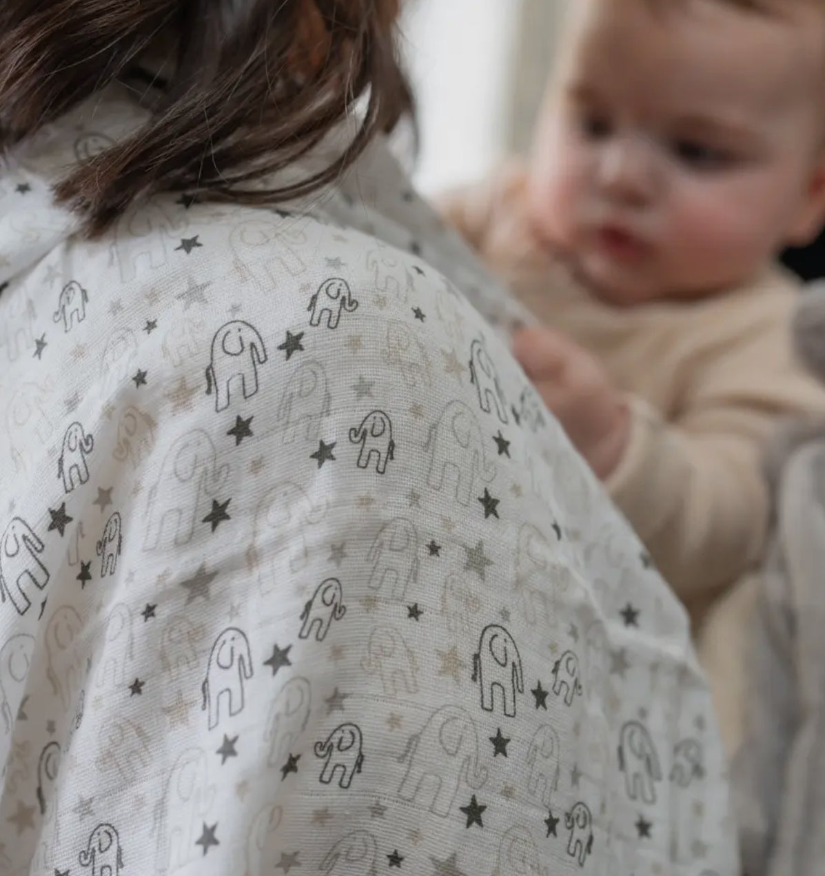 Grey Elephant Square Muslin