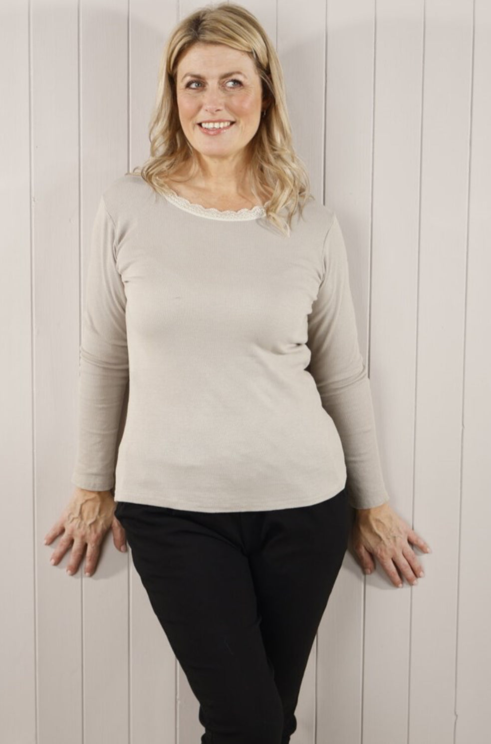 Ribbed Long Sleeve Top - One Size