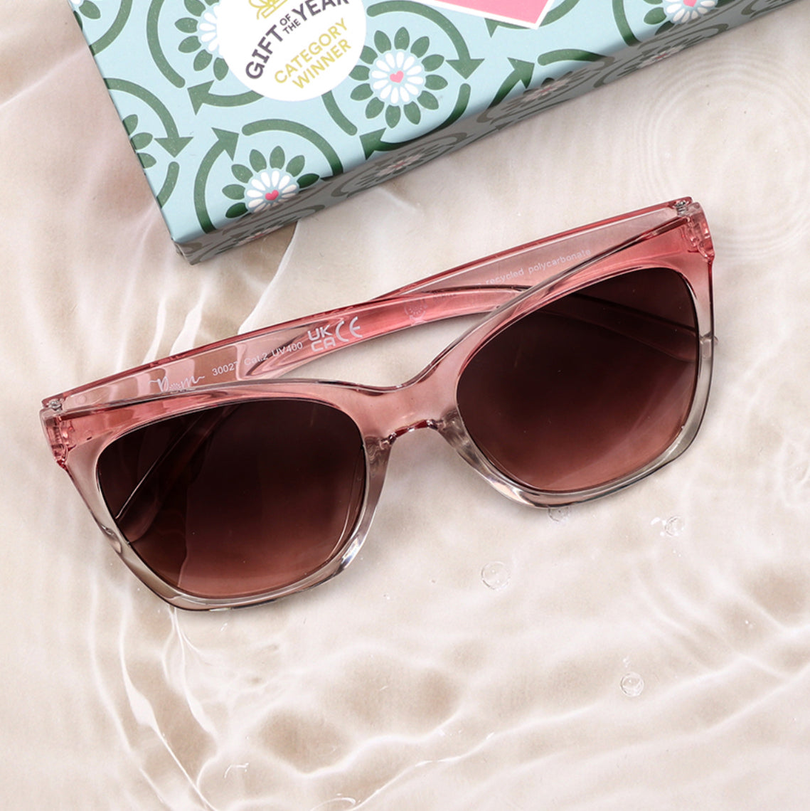 Recycled ombre sunglasses in pink