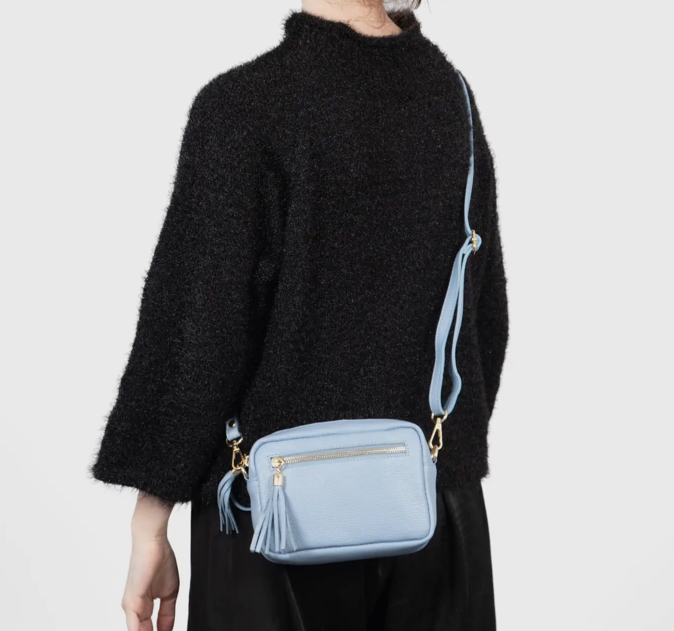 Blue Camera Bag - Leather Cross Body Bag