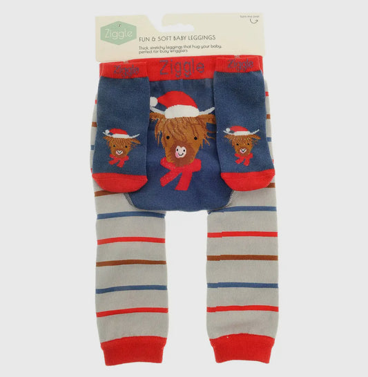 Baby Christmas Cow Leggings and Socks