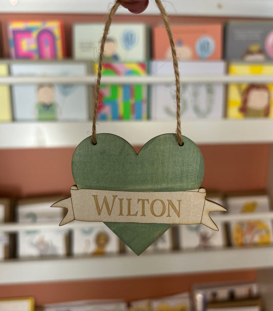 Wilton Engraved Keepsake Painted Wood Heart