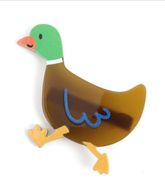 Resin Hair Slide - Duck
