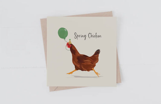 Spring Chicken Birthday Card
