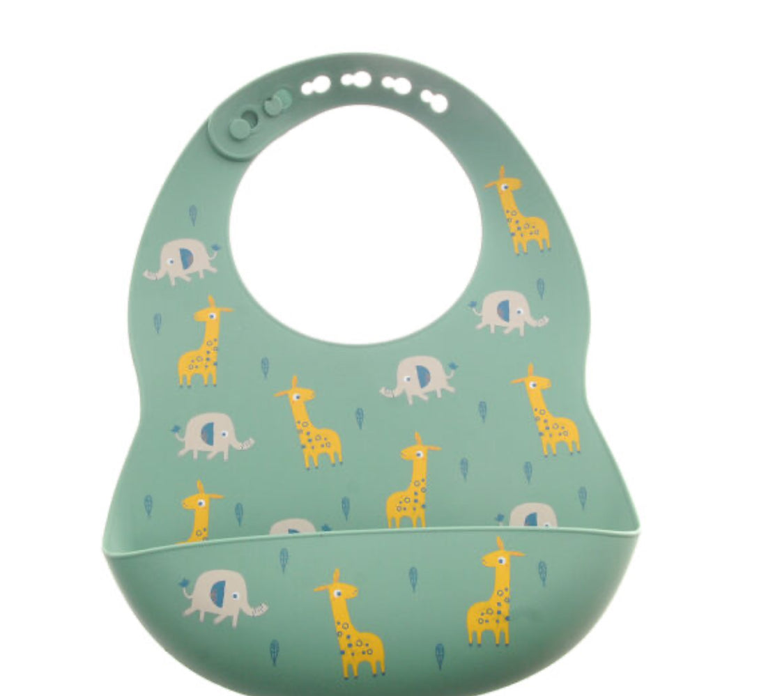 Catch is Silicone Bib - Giraffe & Elephant