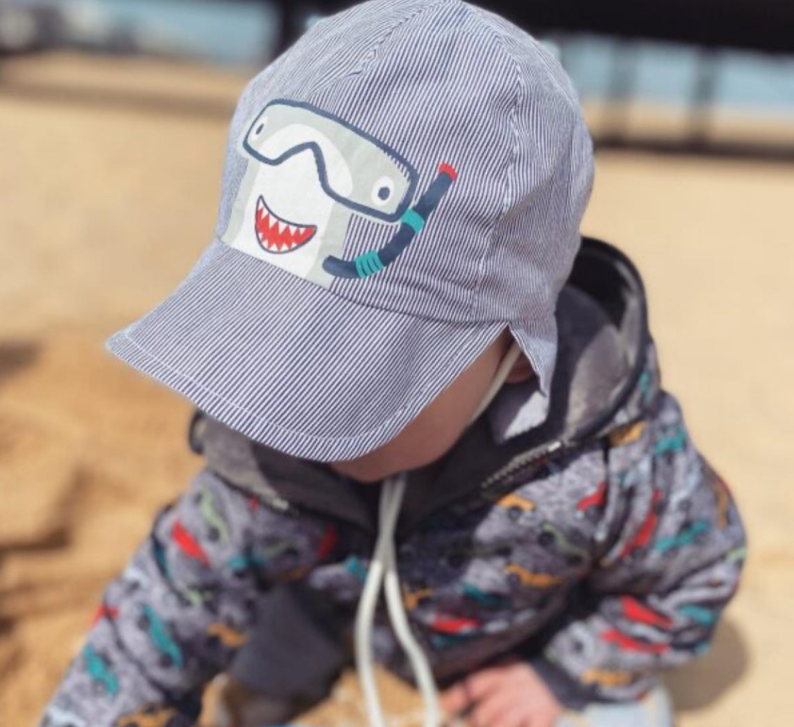 Scuba Shark Sun Hat 0 - 12 months