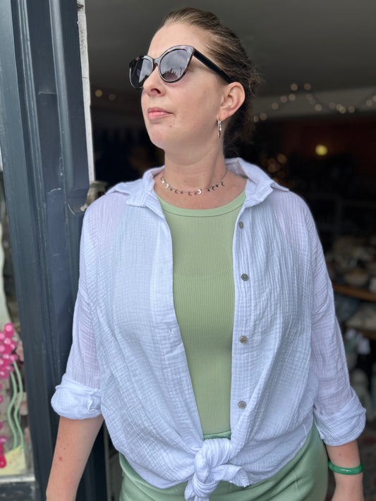 Abby Soft Stretch Vest in Sage Green