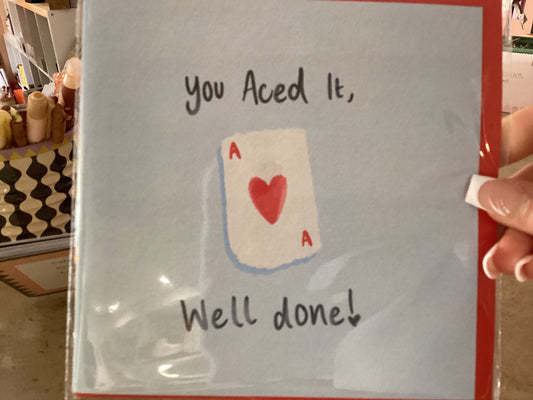 You aced it huxters card