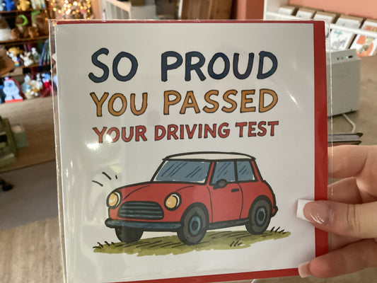 So proud you passed driving test - huxters card