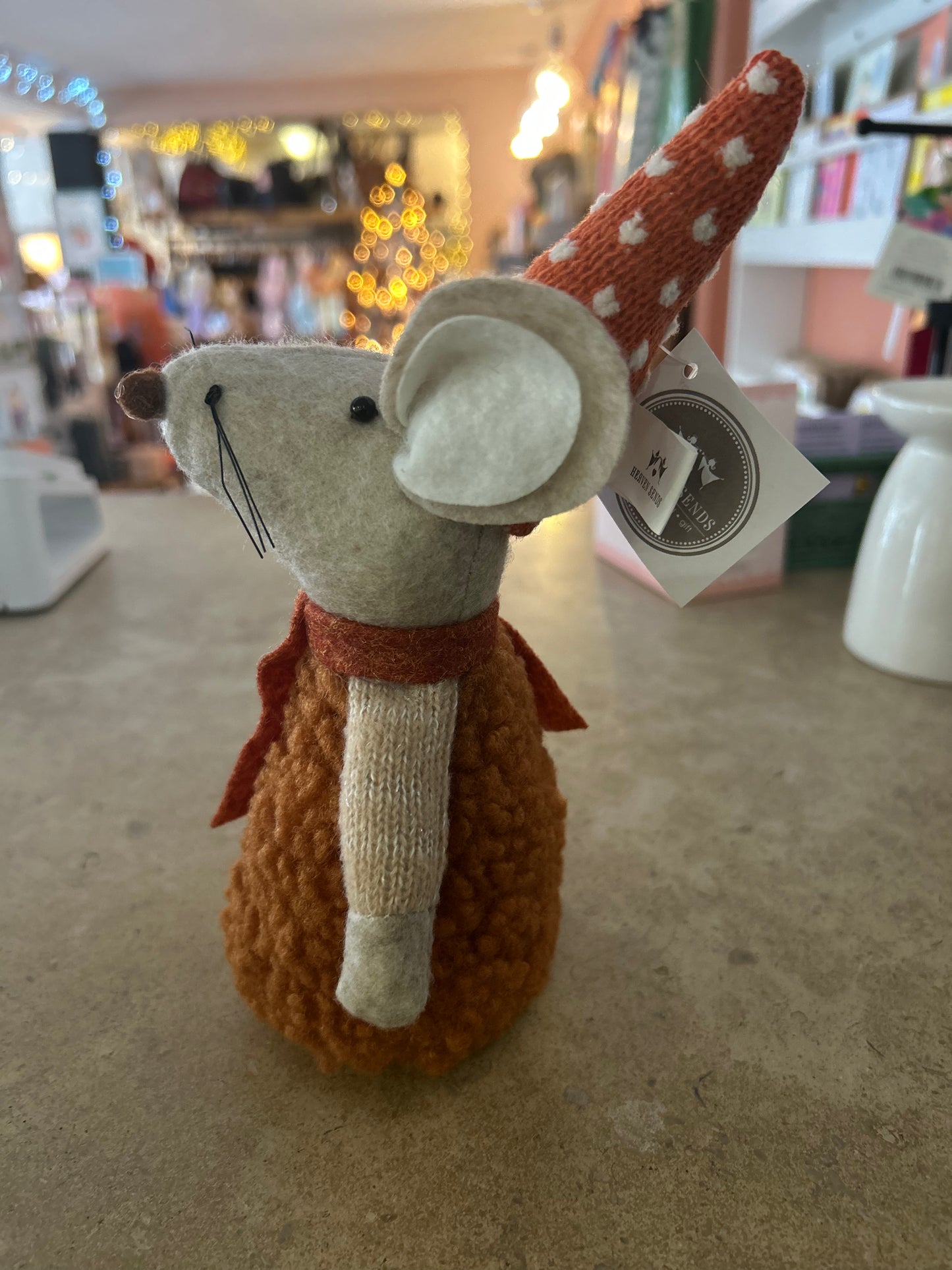Sitting Autumnal Mouse Decoration