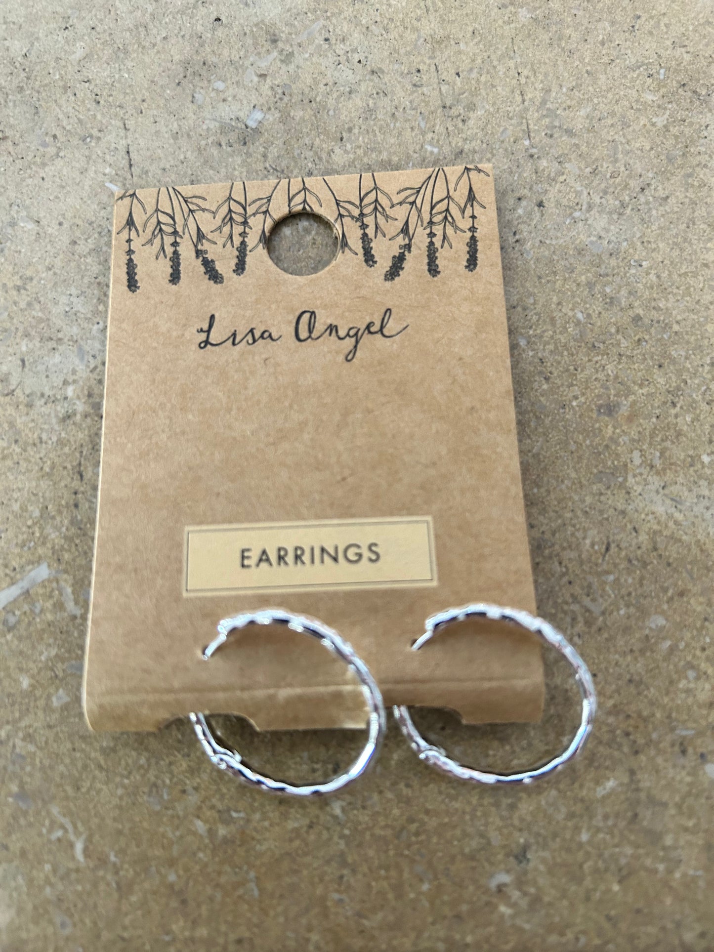 Textured Silver Hoop Earrings