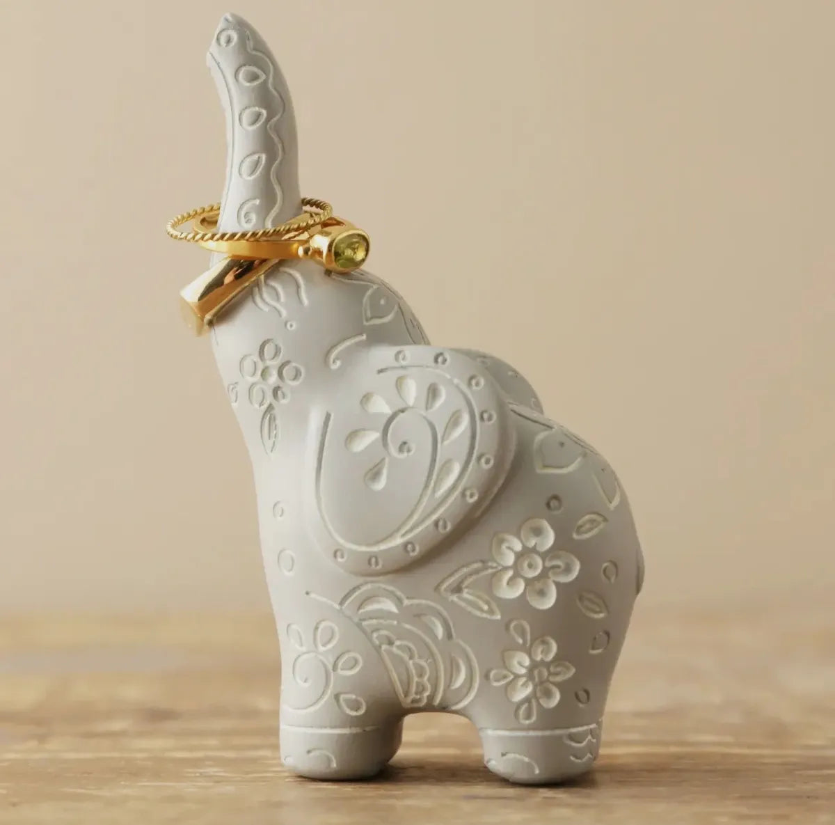 Grey Elephant Ring Holder