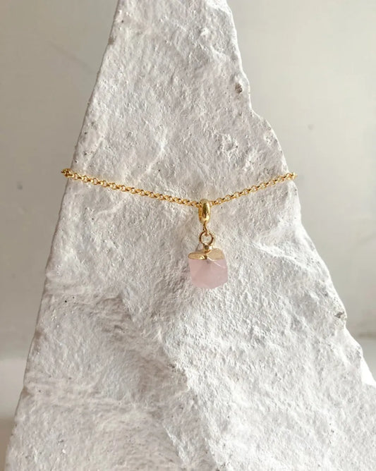 Rose Quartz Nugget Necklace
