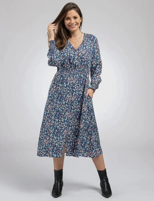 Blue spring flower dress
