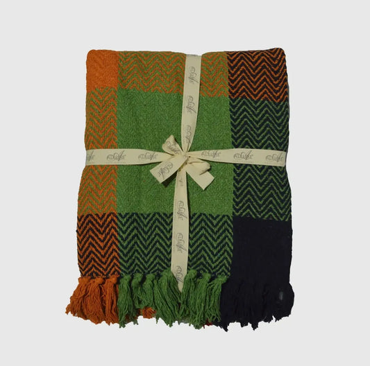 (Copy) Check Herringbone Multicolour Throw  - 150 x 125cm