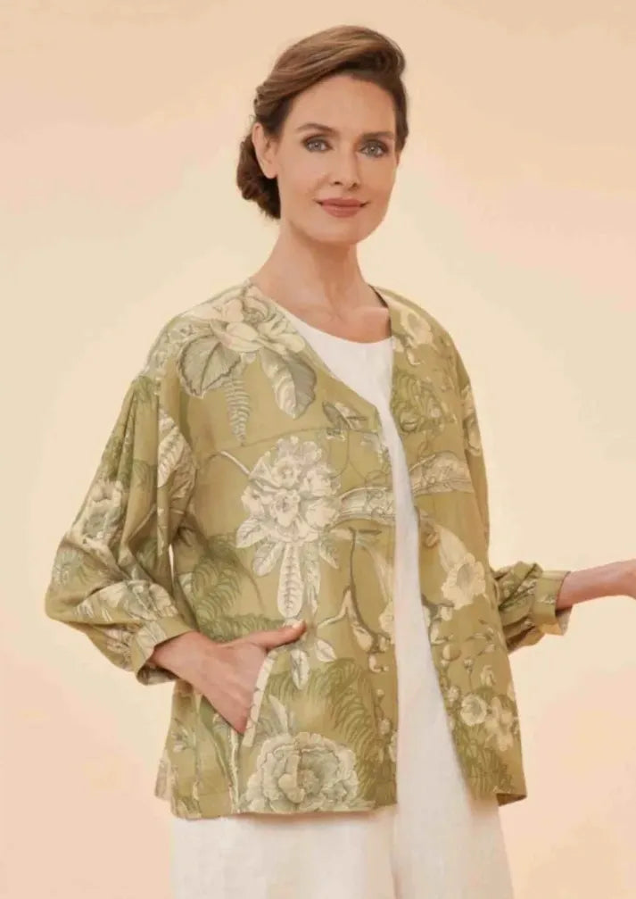 Powder Puff Sleeve Jacket - Olive