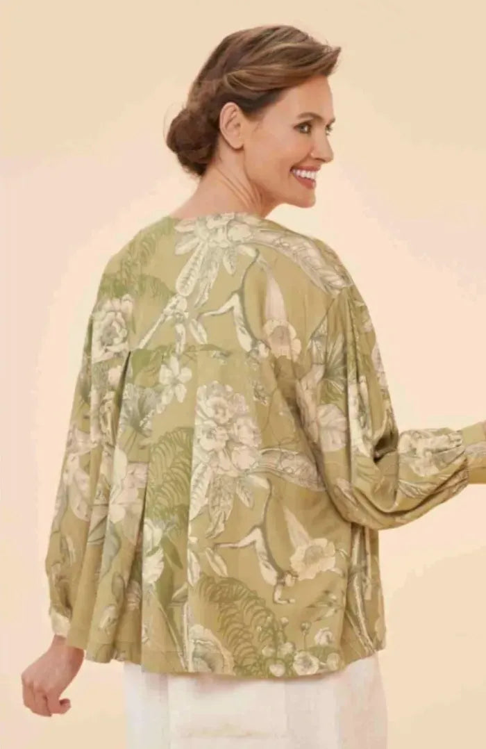 Powder Puff Sleeve Jacket - Olive