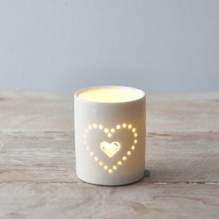 Dotted Heart Tealight Holder - 8cm